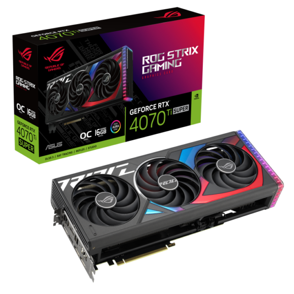 Placa Gráfica ASUS ROG-Strix Gaming NVIDIA GeForce RTX 4070TI Super OC 16GB GDDR6X