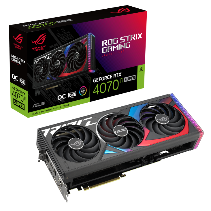 Placa Gráfica ASUS ROG-Strix Gaming NVIDIA GeForce RTX 4070TI Super OC 16GB GDDR6X