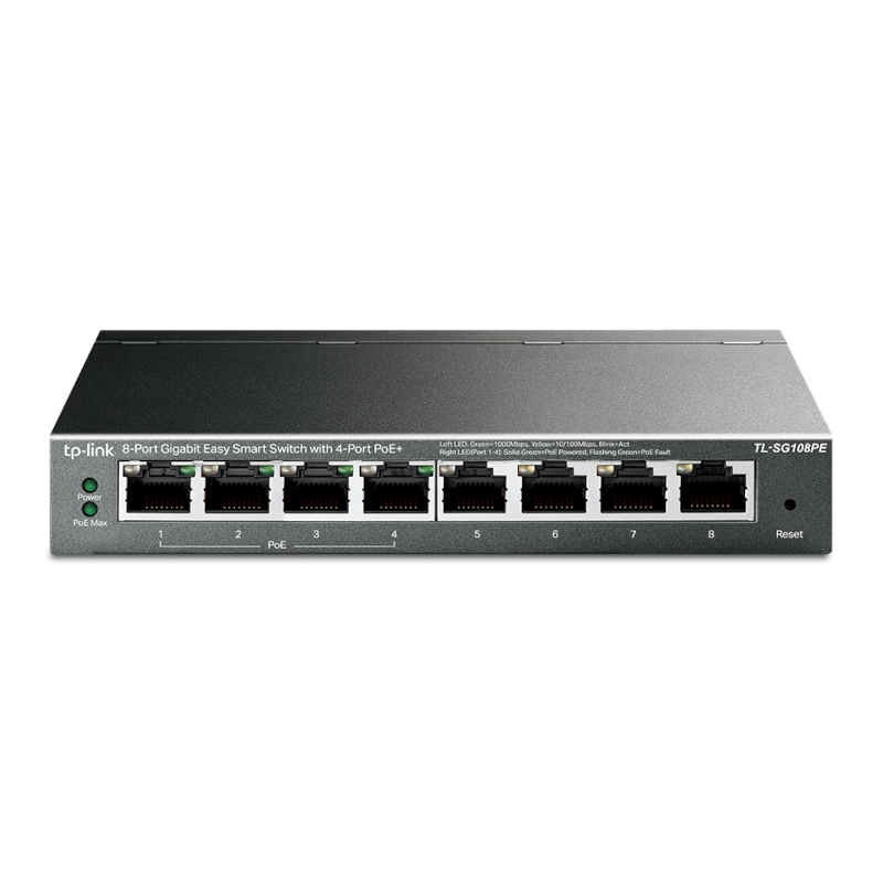 Switch TP-Link SG108PE 8 Portas 10/100/1000Mbps