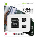 Cartão Memória Kit 2 Kingston Canvas Select Plus Micro SDXC 64GB + Adaptador