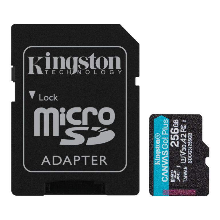 Cartão Memória Kingston Canvas Go Plus Micro SDXC 256GB com Adaptador