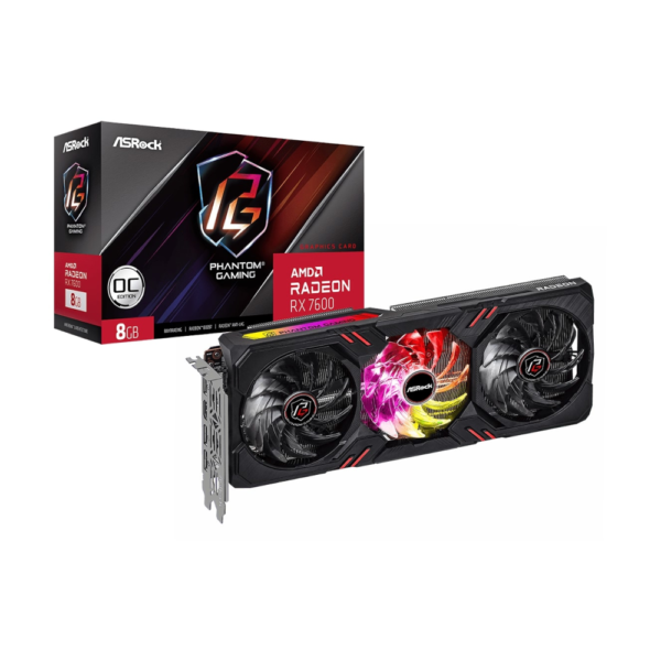 Placa Gráfica ASRock Phantom Gaming AMD Radeon RX 7600 8GB GDDR6 OC