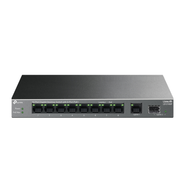 Switch TP-Link LS1210GP 10 Portas 10/100/1000Mbps